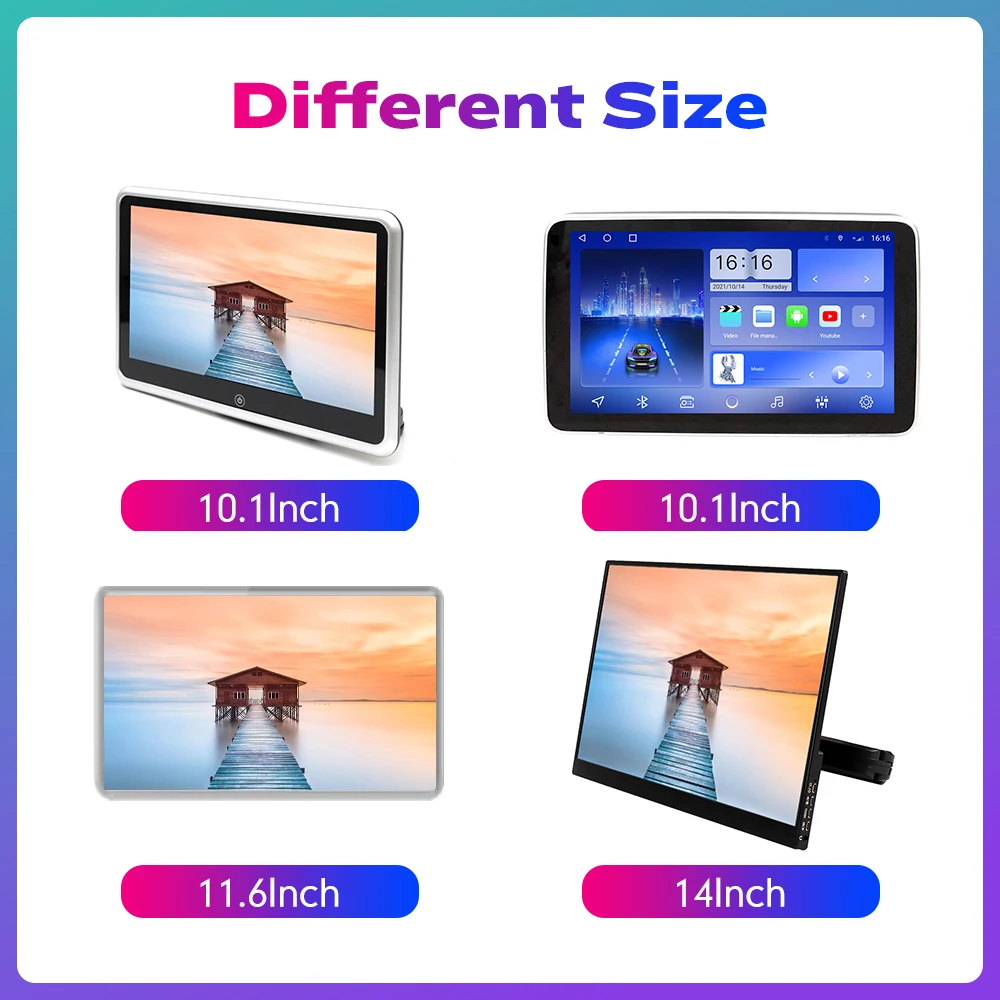 NEW 10.1 inch Headrest Monitor Touch Screen TV Display IPS Android WIFI Car Back Seat Tablet Multimedia CarPlay Player - view 3