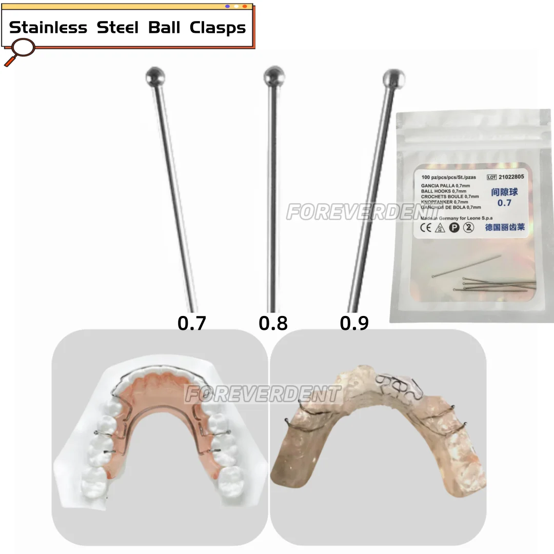 

10 шт., стоматологические орто-шариковые фиксаторы, застежки для удержания зубов, устройство Dentaurum 0,7/0,8/0,9 мм