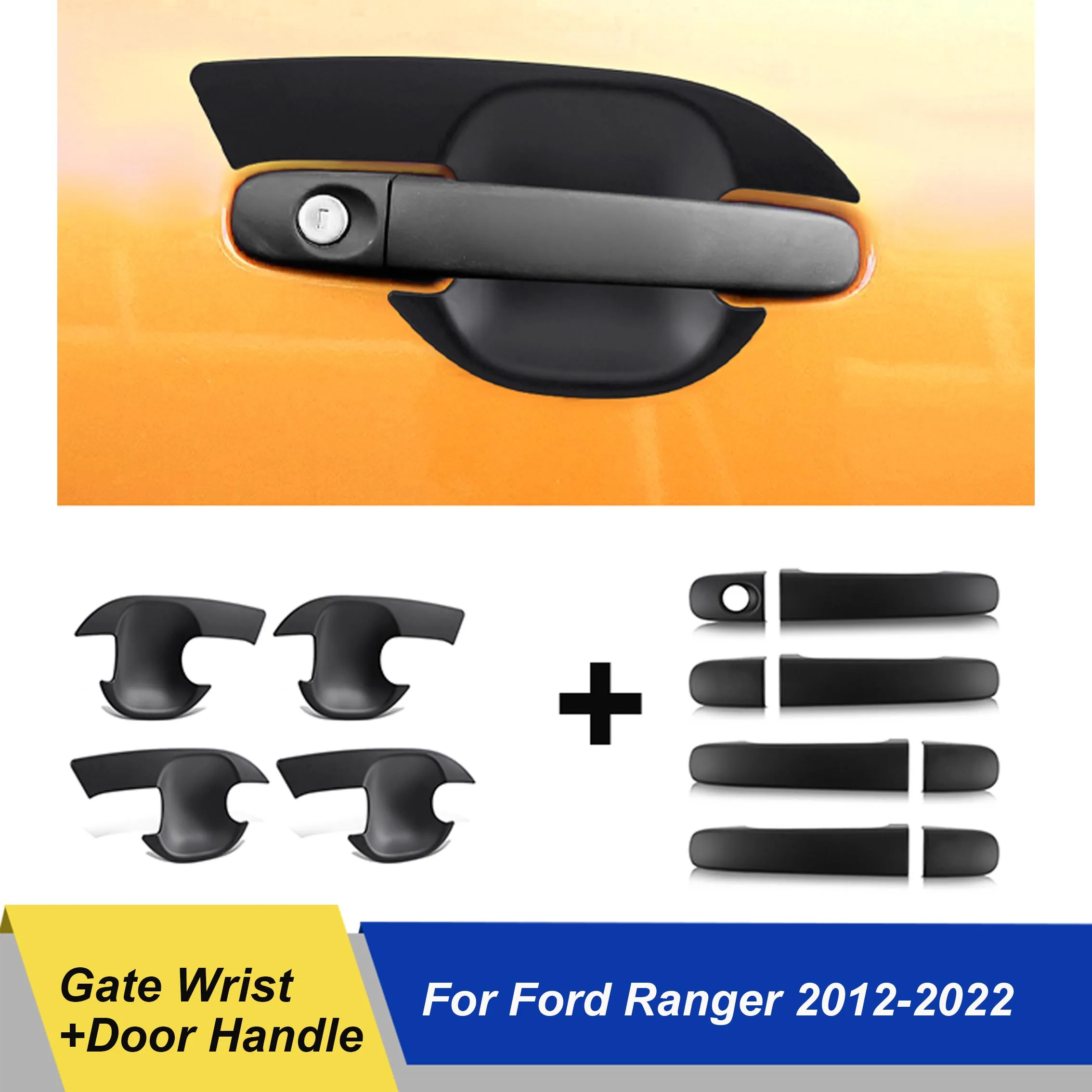 Door Handle Cover Door Handle Bowl Covers Insert for Ford Ranger WILDTRAK 2012-2022 T6 T7 SPORT XL XLT XLS NEXT Gen Accessories