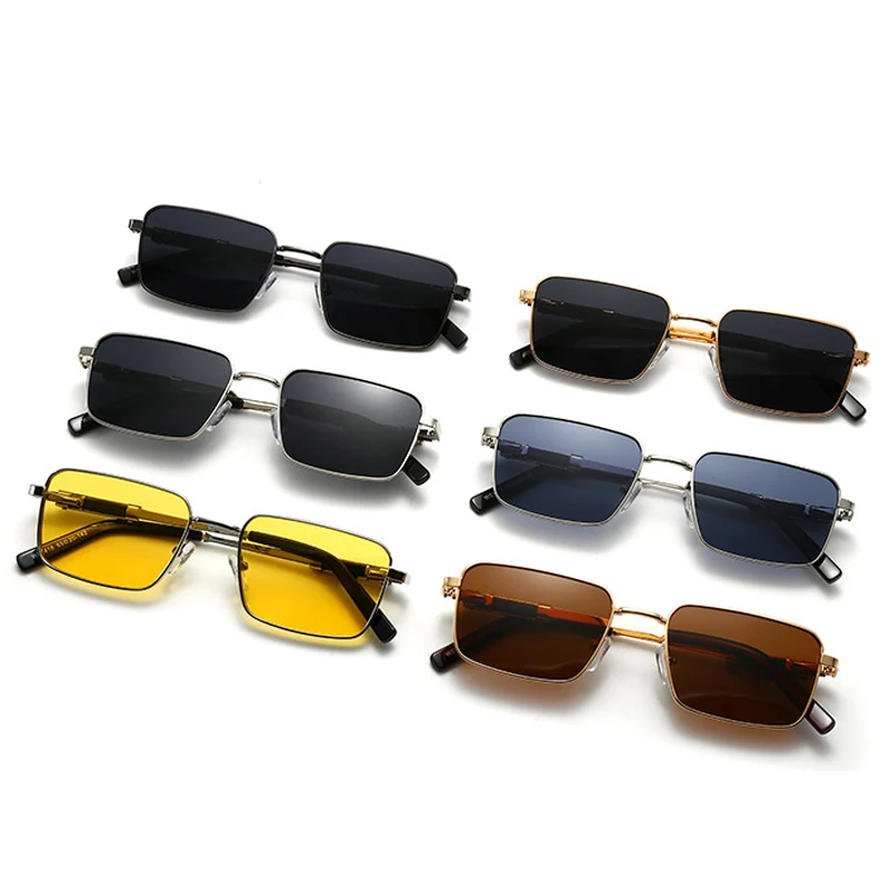 JNPCXI الاستقطاب مستطيل فاسق النظارات الشمسية الرجال الفاخرة العلامة التجارية الرجعية نظارات شمسية للذكور Steampunk القيادة نظارات UV400