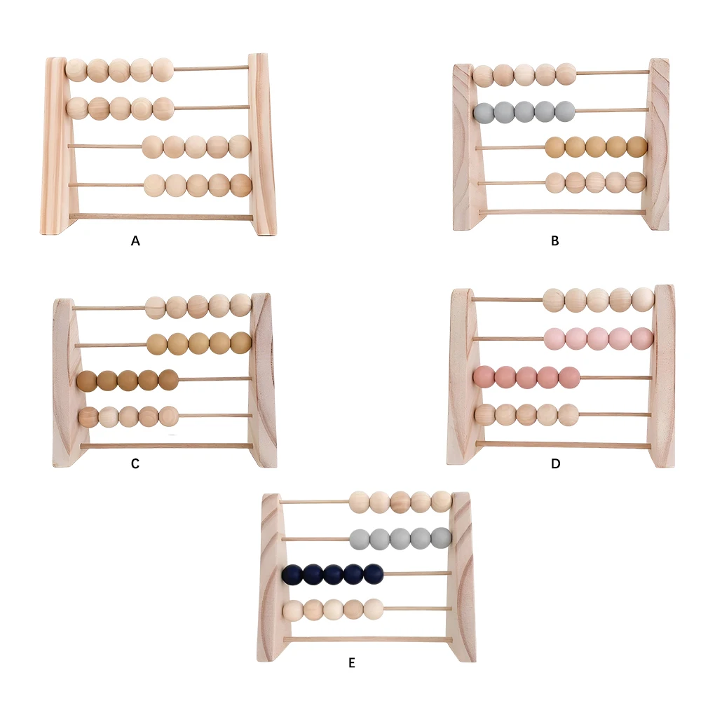 Wood Abacus Toy Beads Counting Playthings Simple Design Children Early Education Math Learning Toys Tabletop Adornment