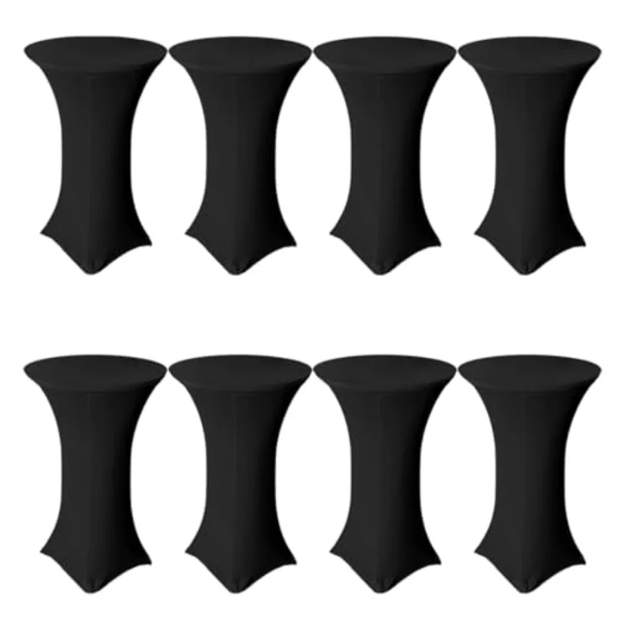 

Pack Black Spandex Cocktail Table Covers, Cocktail Table Tablecloth, Stretch Cocktail Table Cover for Party Wedding Bar Banquet