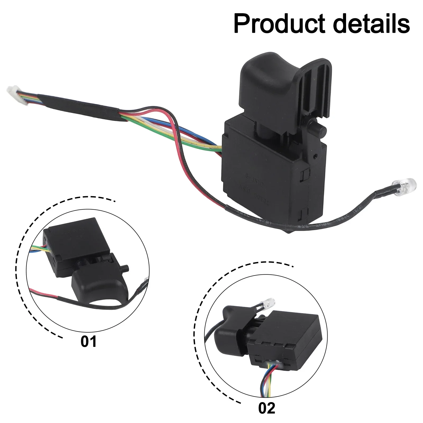 

36V Cordless Electric Wrench Switch Speed Control Push Button Trigger Switch Home DIY Power Tool Spare Parts For Replacing
