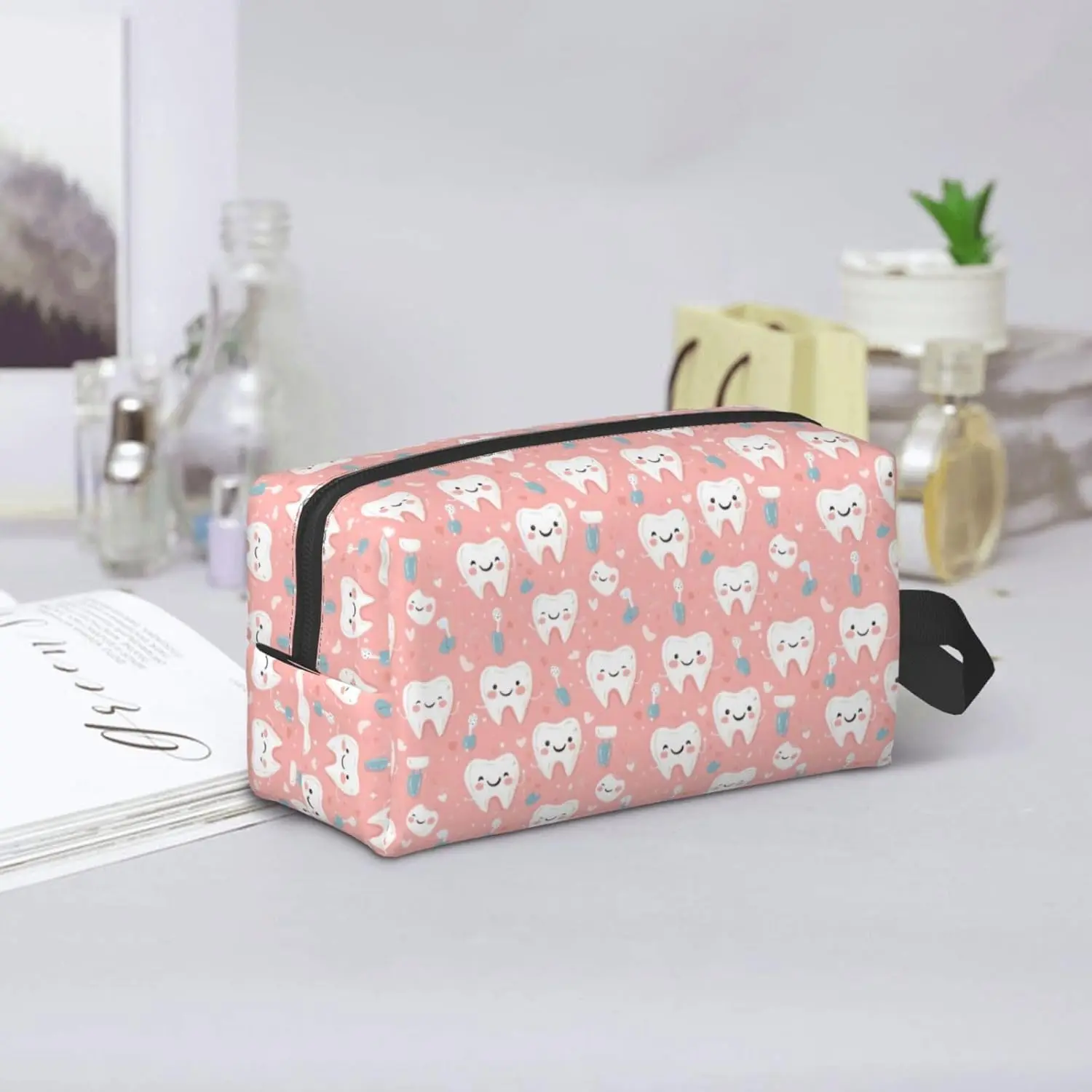 

Cute Cartoon Tooth Print Toiletry Bag for Men Women, Travel Toiletries Bags Cosmetic Bag, Hanging Toiletry Shaving Bags