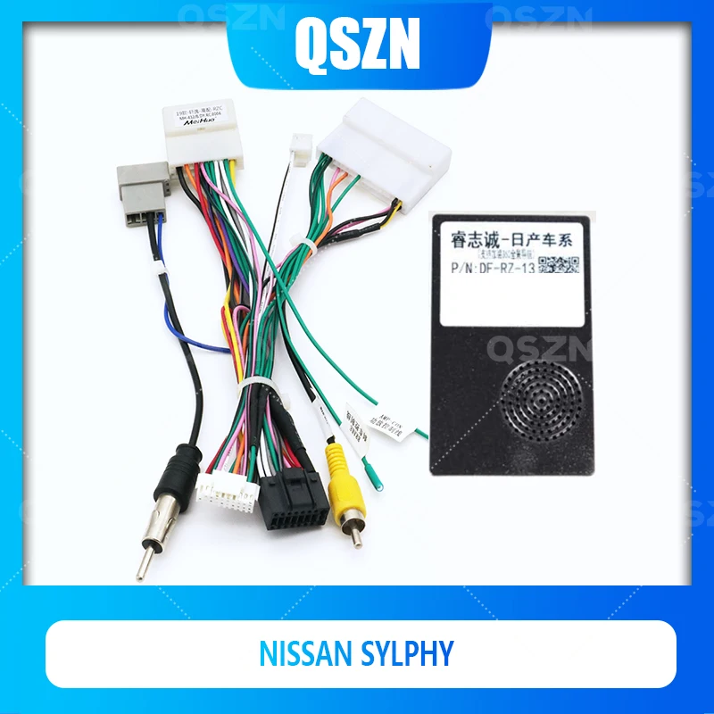 

QSZN 16 PIN Android Canbus Box DF-RZ-13 For Nissan Sylphy Harness Wiring Power Socket Cables Car Radio