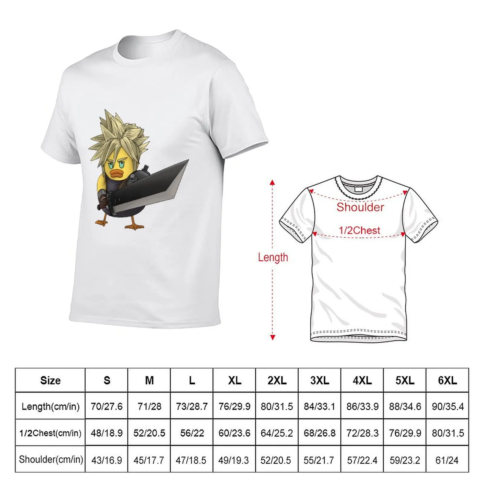Cloud Strife Duck T-Shirt Outdoor Sports Lightweight Tee