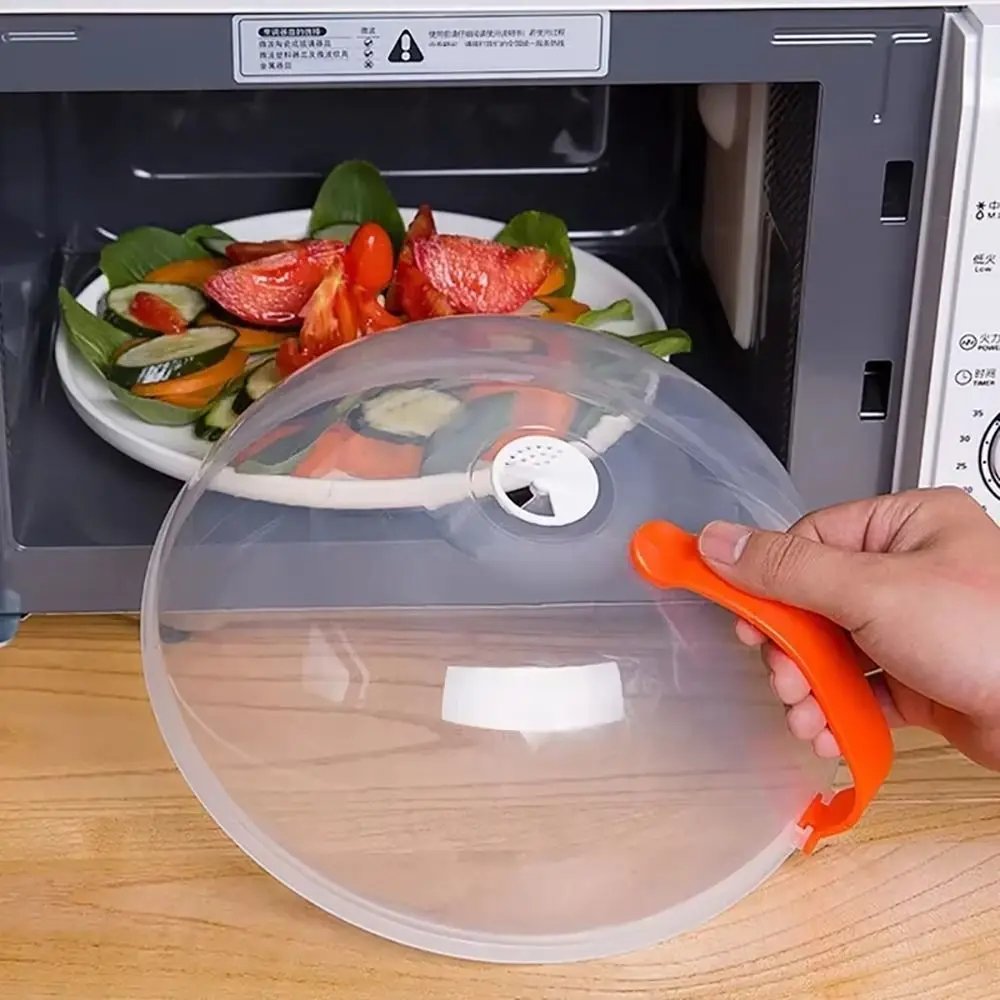 1Pcs Plastic Microwave Heating Splash Cover Stackable With Steam Vents Microwave Food Cover Fresh-Keeping Anti Splatter