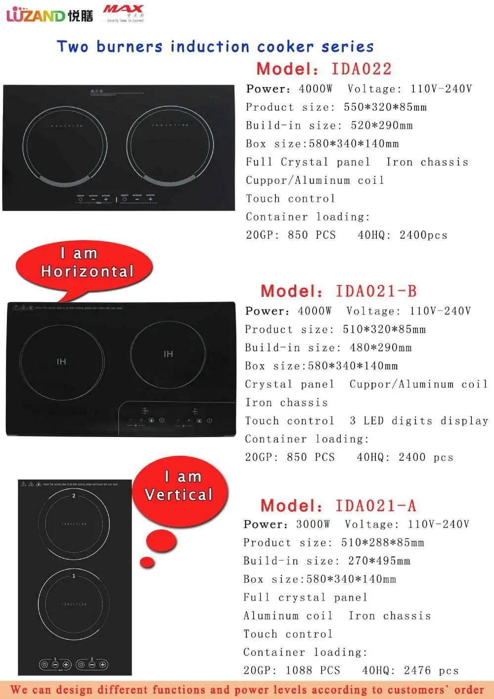 Built-in Induction Cooktop Touch Screen Induction Cooker 4 Plate Burner Electric Induction Stove