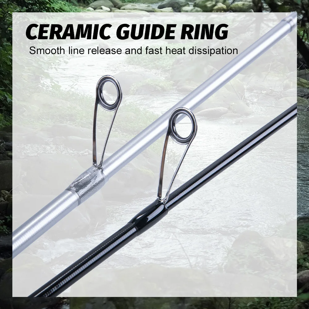 Goture 1.8M Black Telescopic Spinning Fishing Rod Ultralight Carbon Fiber Mini Travel Lure Rod Ceramic Guides Trout Stream Pole
