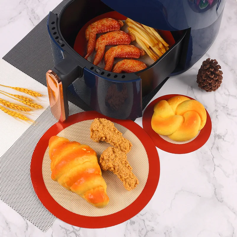 Round Non-Stick Silicone Baking Mats, reutilizáveis, Food Grade, Easy Clean, Macarons e Cookies