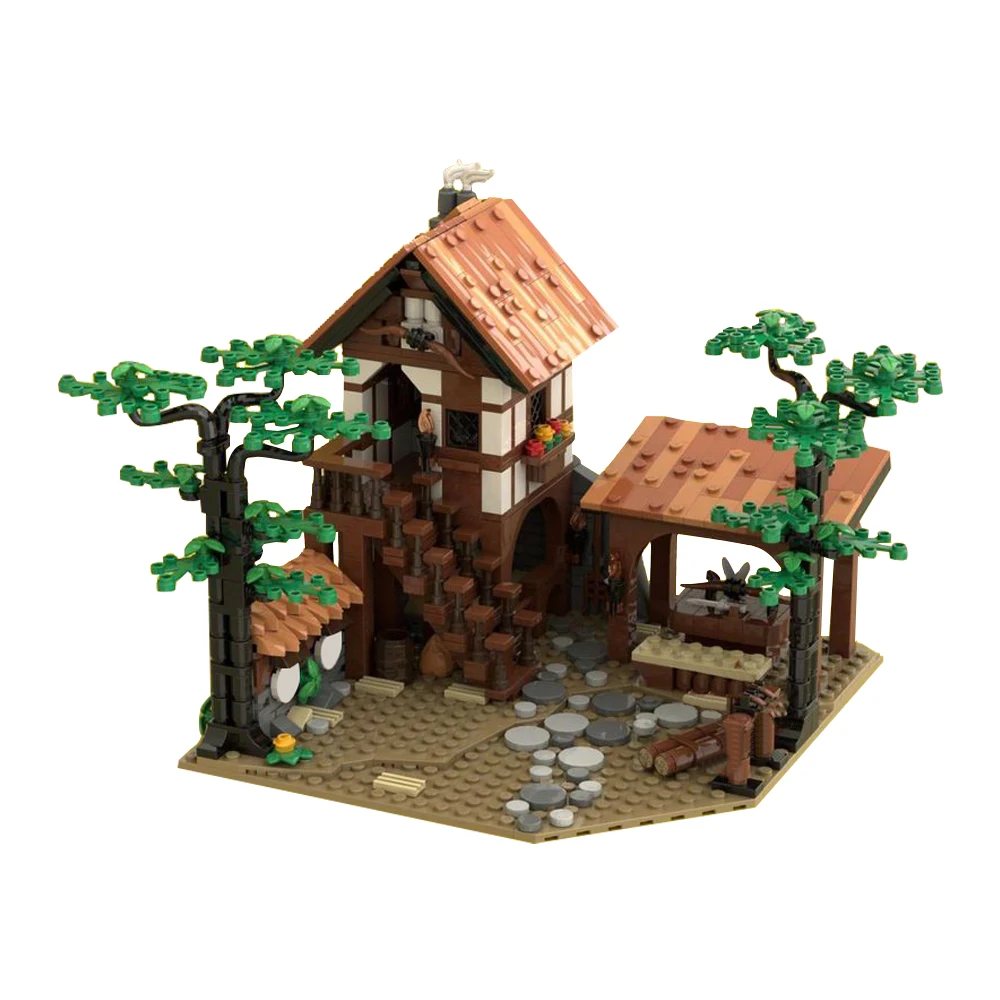 Moc medieval castelo arquitetura leão cavaleiros tiro com arco conjunto de blocos de construção batalhas castelo modelo tijolo brinquedo para crianças presente