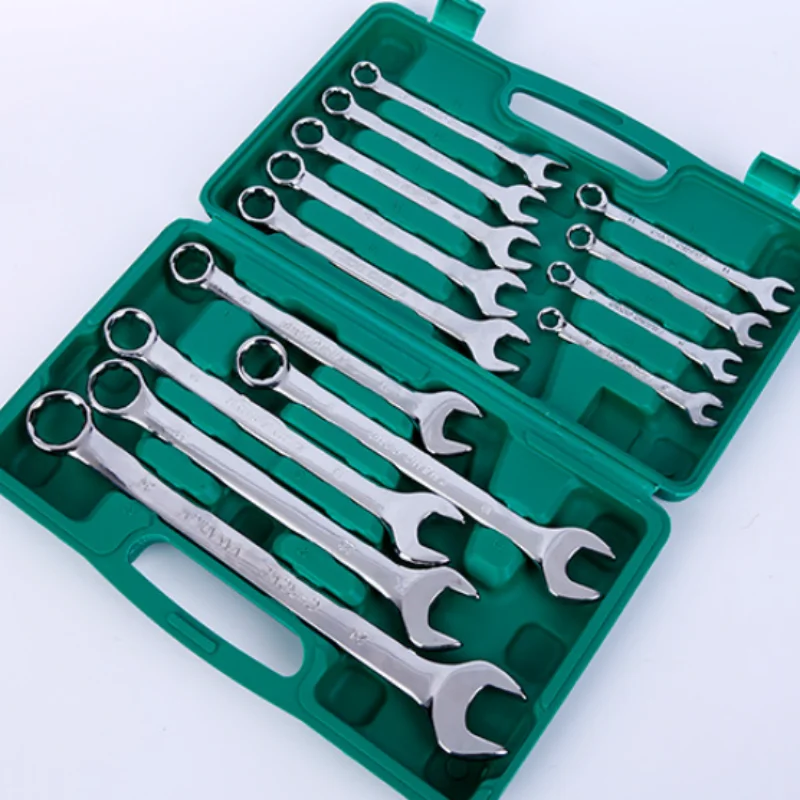 14pcs Combination Wrenches, Box Wrenches, Dumb Wrenches, Hardware Tool Sets, Car Repair Kits, Tool Sets