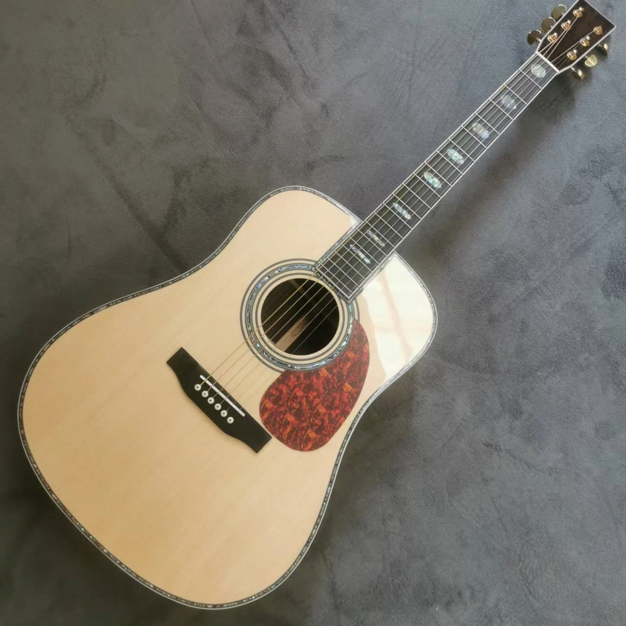 41 inch solid wood D45 series full abalone shell inlaid with black fingers acoustic acoustic guitar