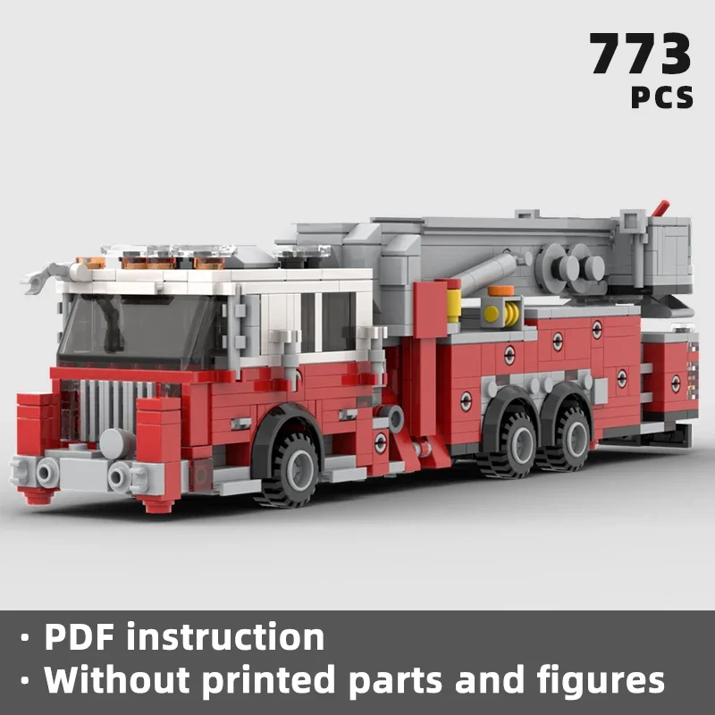 versatile American tower ladder bricks heavy rescue aerial fire truck vehicle service blocks firefighter building city klocki