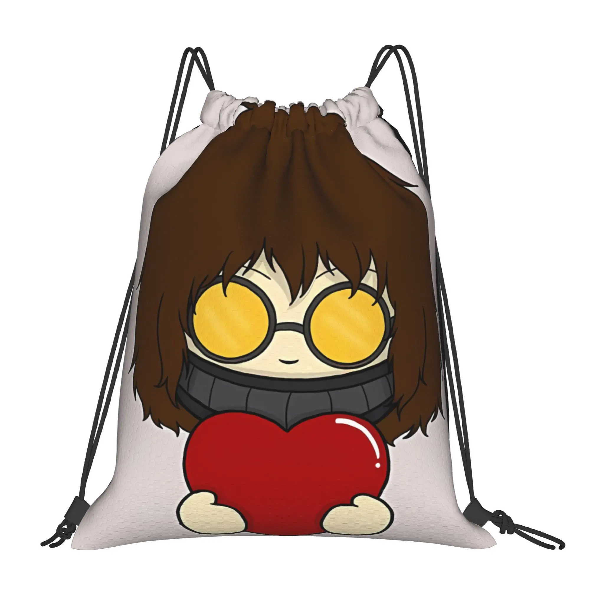 Ticci Toby Valentine Chibi CCreepypasta Portable Sports Riding Gym Drawstring Vintage Horror Storage Backpacks