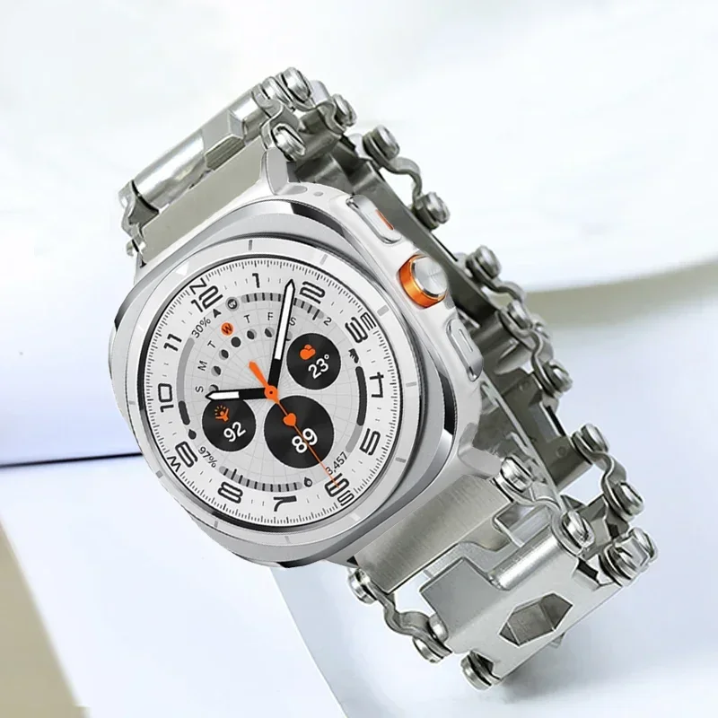 Multifunctional Watchband For Samsung Galaxy Watch Ultra 47mm Stainless Steel Metal Bracelet Link Strap Galaxy Watch7 Ultra 47mm