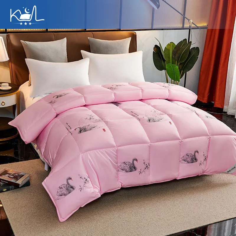 95% White Goose Down Comforter, Thick Warm Winter Duvet Quilt for All Seasons, Soft Breathable Bedding Duvet Insert