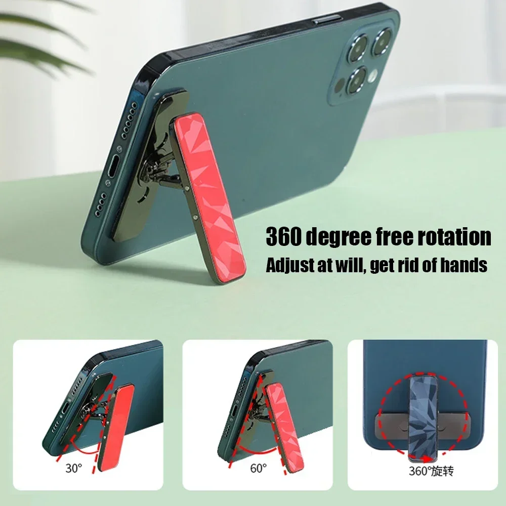 Luksusowy mini uchwyt na telefon Metalowy składany stojak na telefon Invisible 360 °   Obróć uchwyt na telefon komórkowy z podpórką na telefon biurkowy — zdjęcie 4