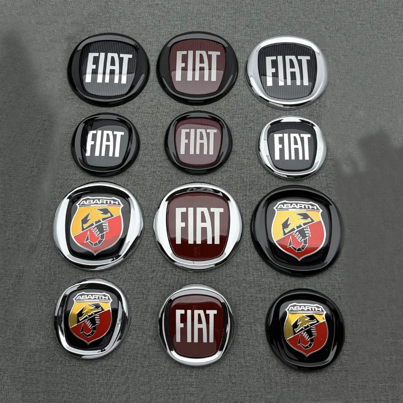 Emblema do capô dianteiro do carro, adesivo de emblema do porta-malas traseiro para FIAT DobloTipo Panda Ducato Fiorino Grande Punto 500X 500 Freemont Stilo