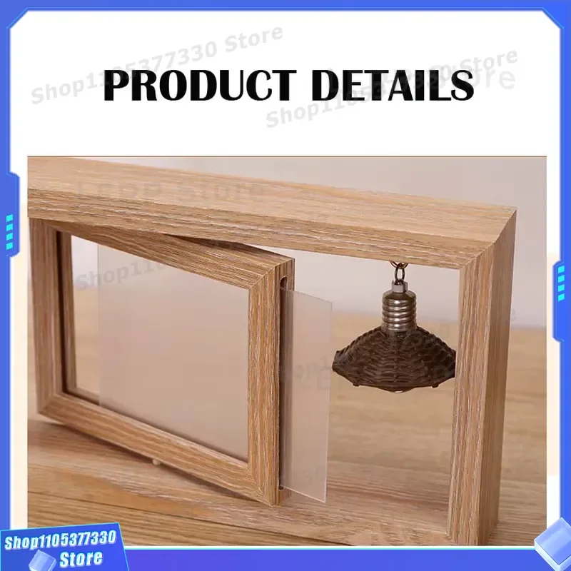 Wooden Rose Carousel Photo Frame 6 Inch Tall Memorial Gift for Cat Bereavement Holds 4x6 Pictures Desktop Display Stand Cat