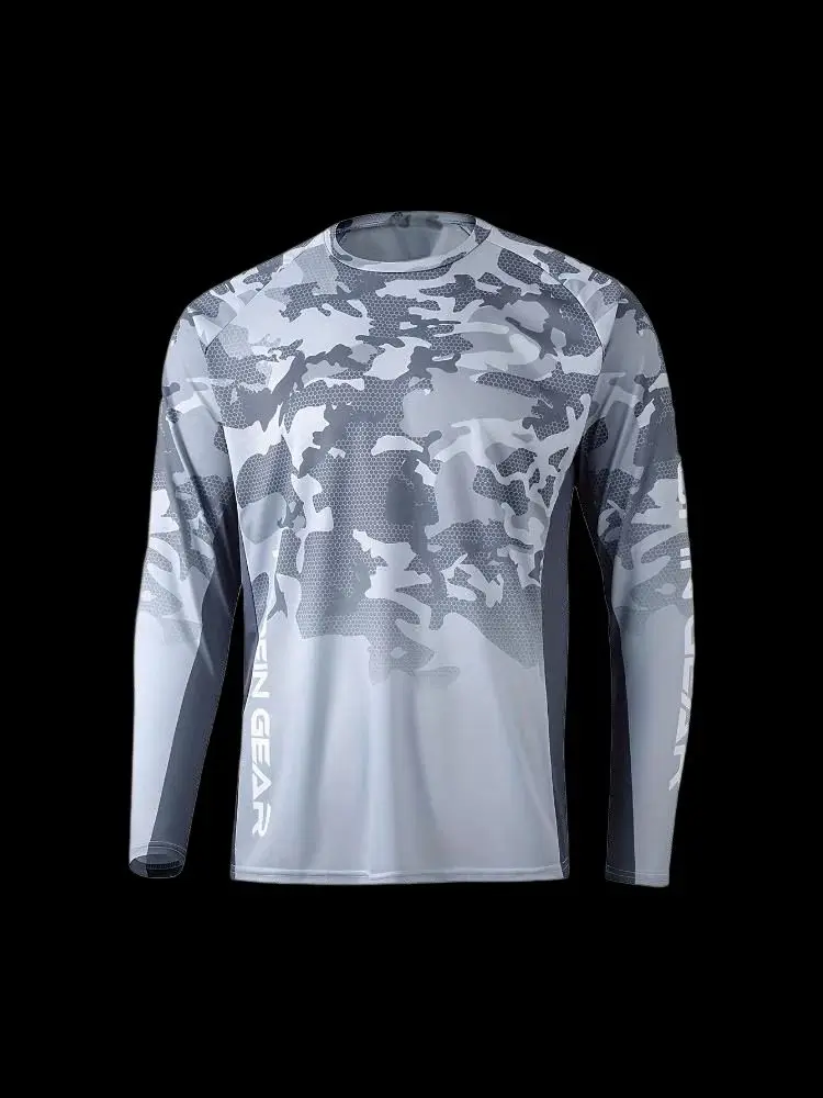 Herren Langarm-T-Shirt für Mountainbike, Motocross, Radfahren, Camping, Outdoor-Angeln, Locker Geschnittenes Oberteil