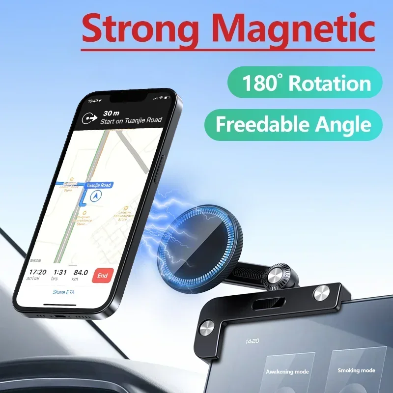 180 Magnetic Car Phone Holder Magnet Car Bracket Mount Cell Smartphone Support in Car For iPhone 15 14 13 12 11 Samsung Xiaomi