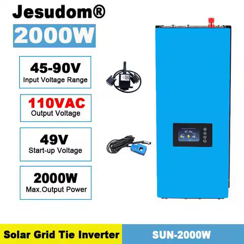 2KW MPPT Solar Grid Tie Inverter With Limiter 45-90VDC to AC 220-240V Work for Solar Panel or Battery Bank