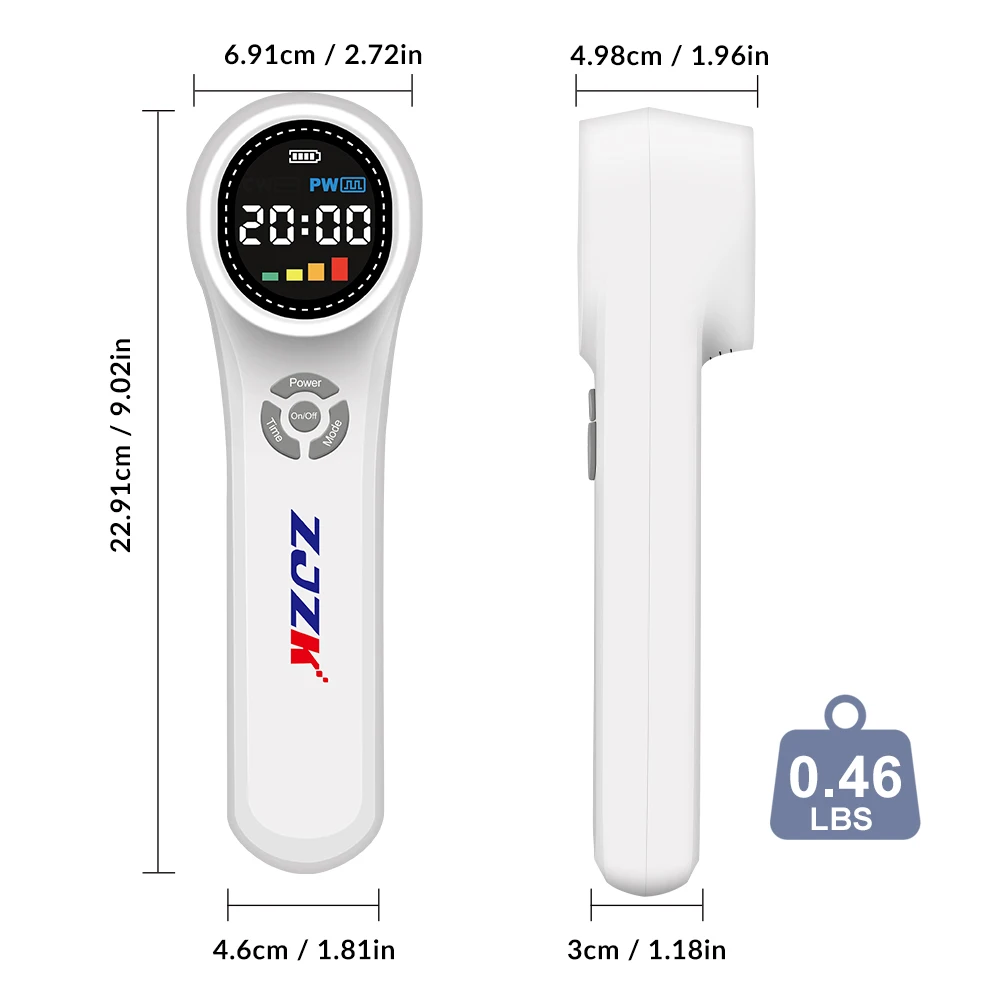 Instrumento frio da terapia do laser, instrumento da fisioterapia, uso home, alívio das dores, 4x980nm, 4x810nm, 16x660nm, 24 diodos, 1760mW