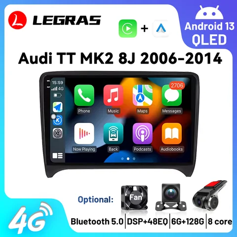 Car Radio Bluetooth for Audi TT MK2 8J 2006-2014 CarPlay Android Auto Automotive Multimedia GPS Navi DSP IPS Smart Car Systems