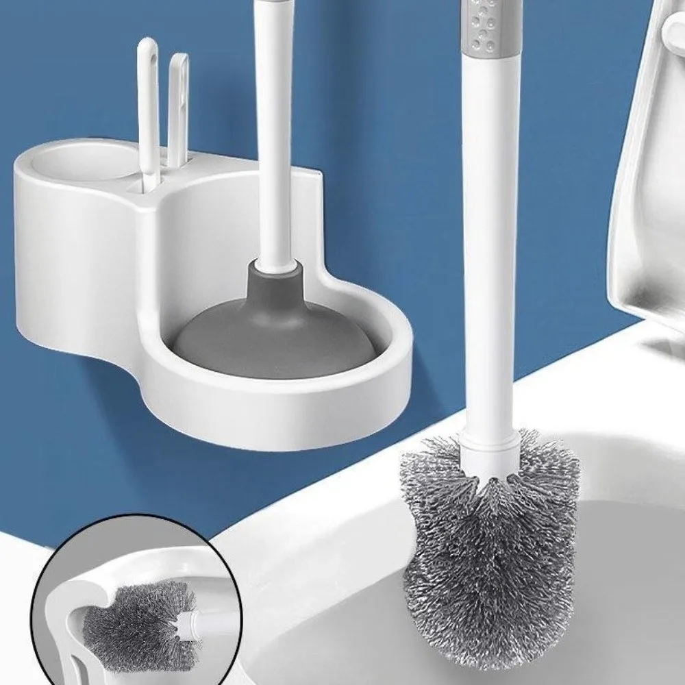 

Многофункциональная силиконовая щетка для унитаза с настенным креплением, многофункциональные чистящие инструменты с держателем, набор аксессуаров для дома и ванной комнаты