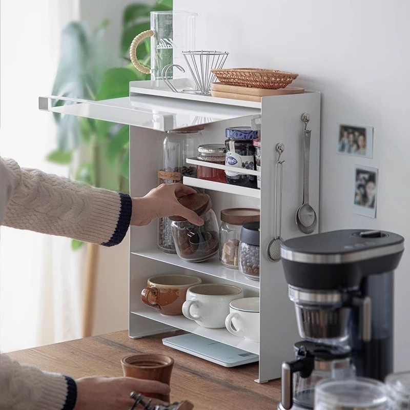 

Flip-Top Spice Organizer High-capacity Kitchen Cabinet Shelf for Condiments Narrow Space Coffee Station Dust-Proof Storage Rack