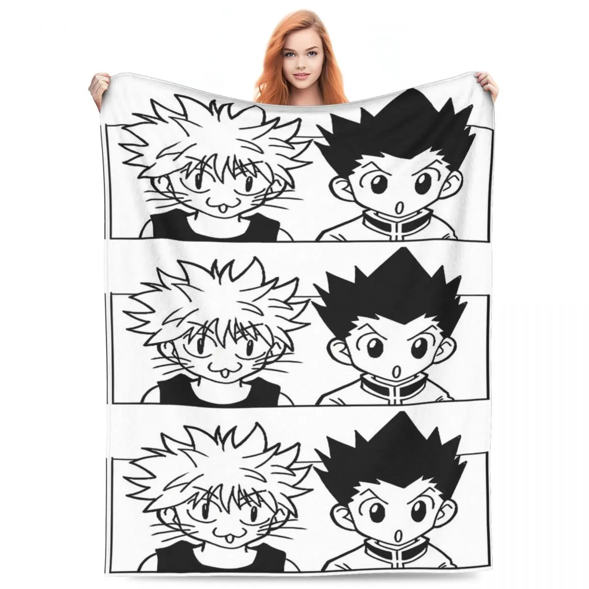 Hunter X Hunter Anime (13) Blankets Fleece Sofa Throw Blanket Portable for Couch Bedding Travel Throws Bedspread Quilt