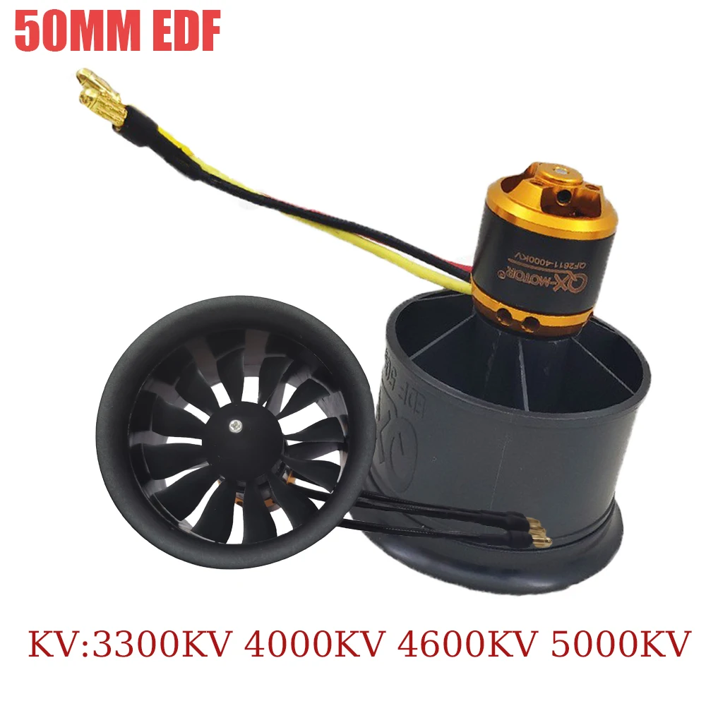 QX-MOTOR 12 blades Ducted Fan 50mm EDF With QF2611 3300/4000/4600/5000KV 3S 4S Brushless Motor For RC Model Parts