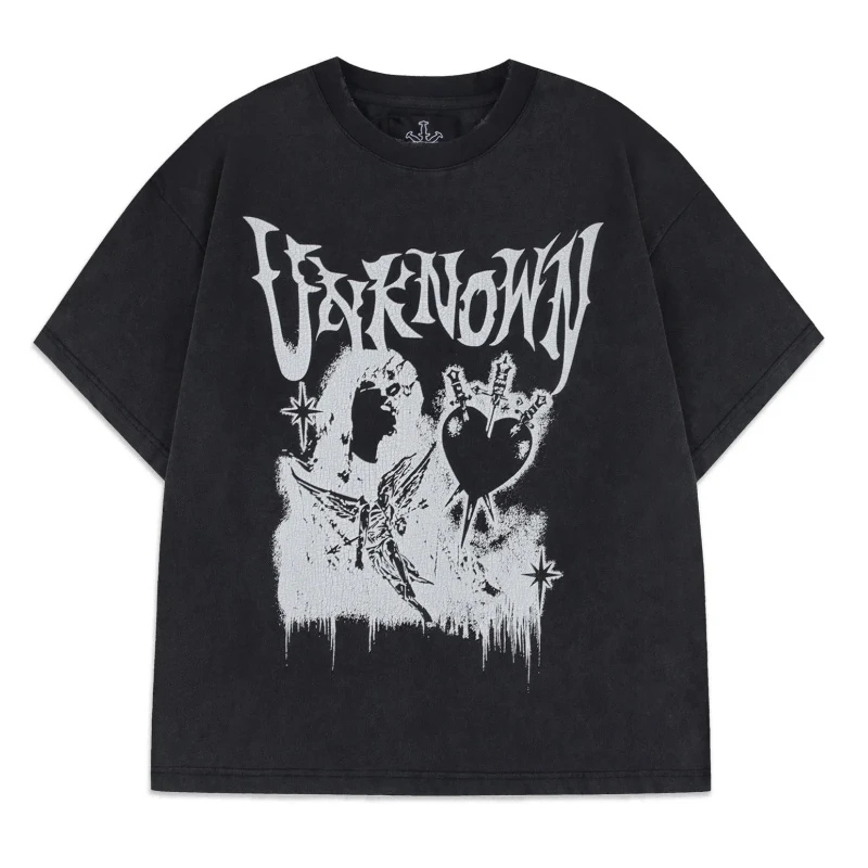 

T-shirt Men Fashion Oversized New Short-sleeved Cotton Vacation Pattern Shortsleeved Round Neck Couple Style Street Snake Dagger