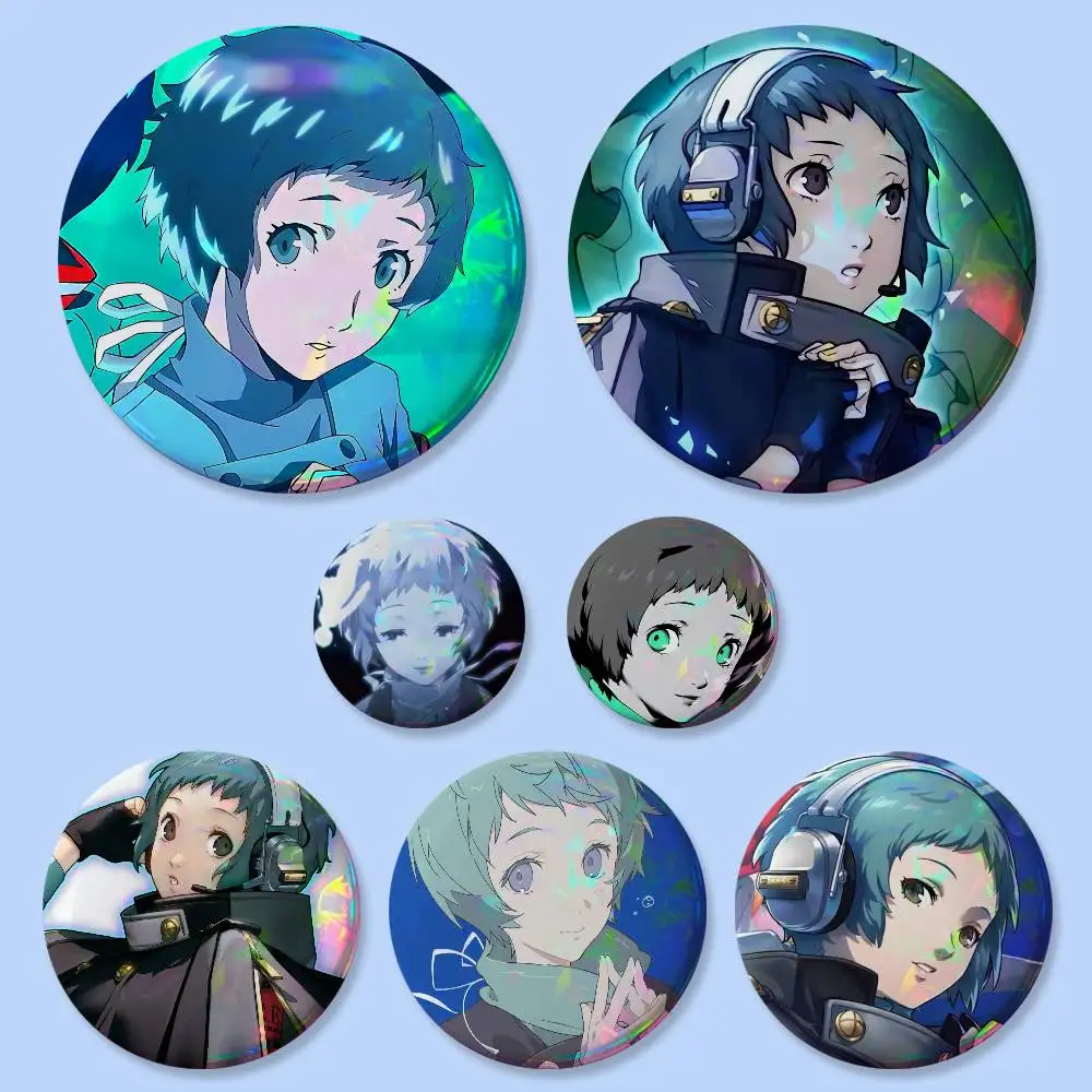 Fuuka Yamagishi Anime Figure Badges Button Round Creative Pin Brooch Badge Bag Decor Accessories Fans Collect Friends Gifts