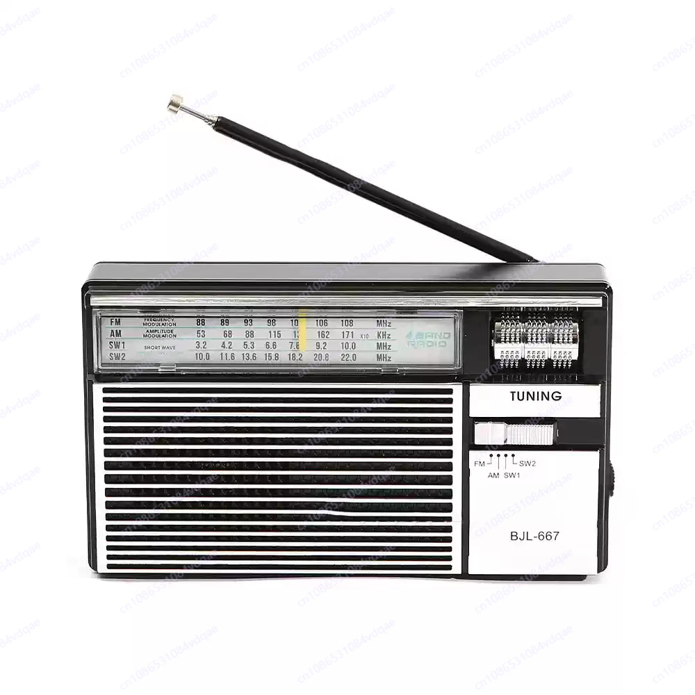 Camping Gear! Retro Mechanical Two-band Radio FM Medium Wave Short Wave Broadcasting Portable