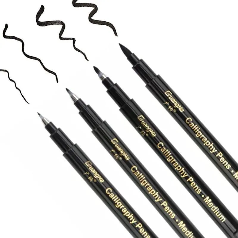 Stylos de calligraphie rechargeables, encre Fine Extra Fine, brosse Fineliner à séchage rapide moyen, ligne à crochet, stylo de copie d'écriture