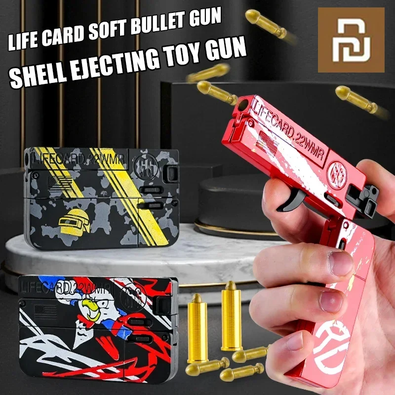 New Upgraded Alloy Metal Folding Gun Toy for Kids Adult Pistol Boy Toys Gun With Soft Bullets Alloy Shooting Model For Adults