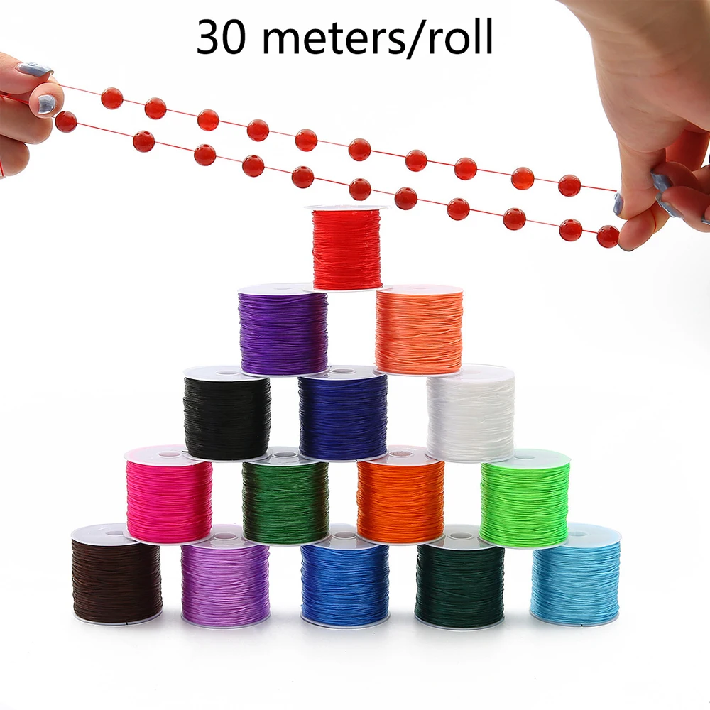 30 Meters/Roll Strong Elastic Crystal Beading Cord  for Bracelet Stretch Thread String Necklace DIY Jewelry Making Cords Line