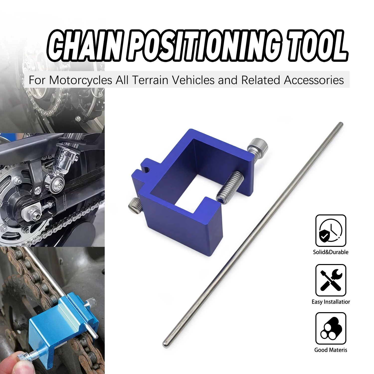 For Honda Yamaha Kawasaki Suzuki Etc Aluminium Alloy Sprocket Chain Adjusting Tool Universal Motorcycle Chain Alignment Tool