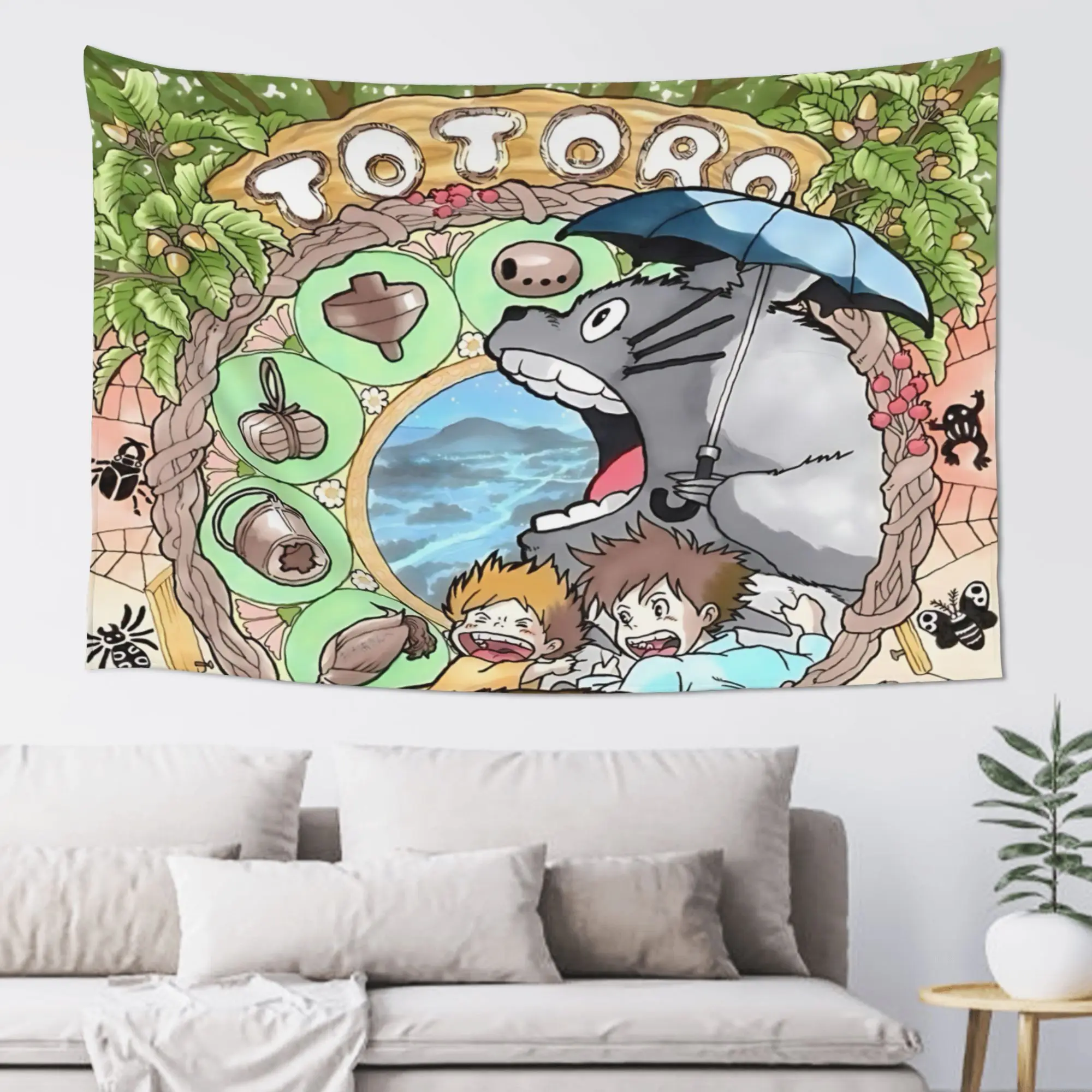 Customized Anime My Neighbor Totoros Cutecore Tapestry  Wall Hanging Blanket Tapestry Home Decor Items Wall Decorations