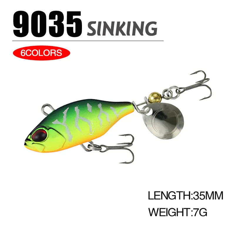 2023 New Rotating Metal Vibration Bait Tail Spinner Spoon Fishing Lures Japanese Sinking Pesca Sea Bass Tackle Fishing Hard Bait