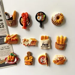 6Pcs/12pcs Miniature Resin Food Refrigerator Magnets Home Decor Magnets Food Magnets Decor Magnets