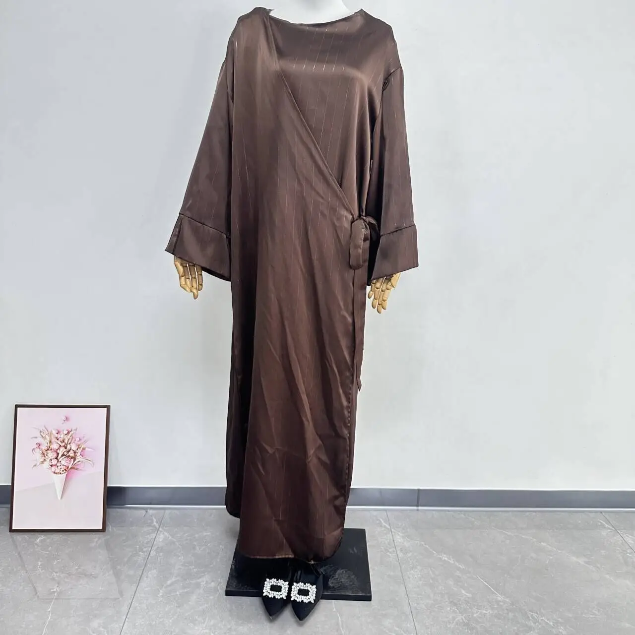 

Абая Дубай мусульманское платье-хиджаб однотонное платье Абая на шнуровке для женщин турецкие длинные платья исламская одежда кафтан халат Femme Musulmane