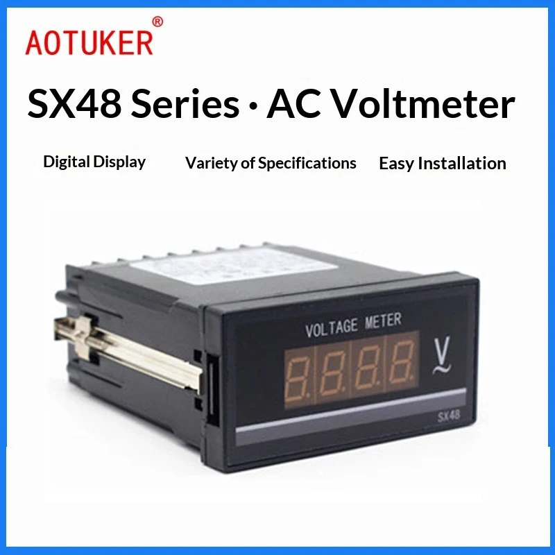 Digital AC Voltmeter Input: AC 0-500V Display: 0-500V Power Supply: AC220V single-phase