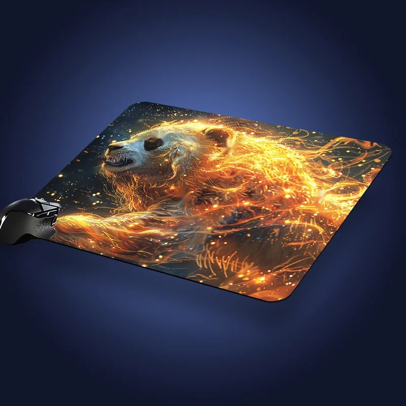 Mauspad aus Naturkautschuk, 43 Muster, 2 Größen, rutschfeste Schreibtischunterlage, Büro- und Gaming-Mauspad, Tier- und Flammendesign – Detail 11