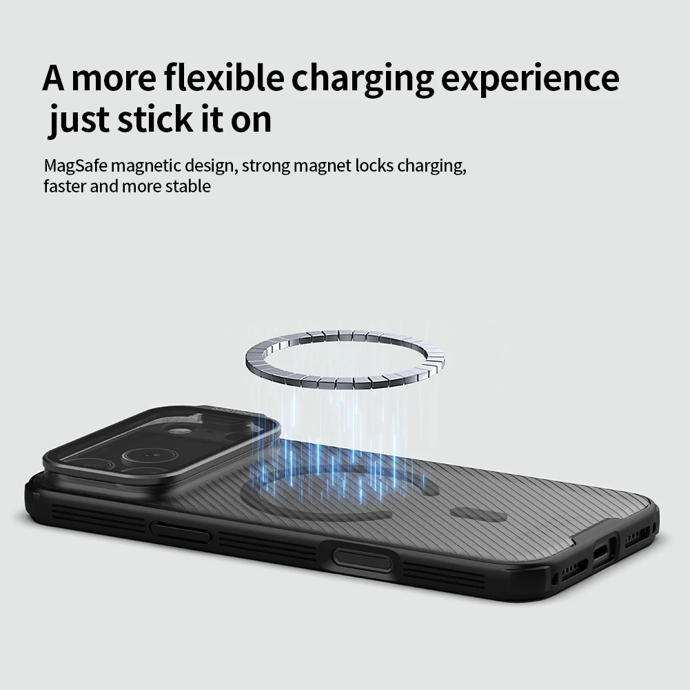 

Чехол Nillkin для iPhone 17 Pro Max/17 Pro, чехол CamShield, магнитный адаптер, чехол для камеры, прозрачная подставка, чехол для телефона Magsafe