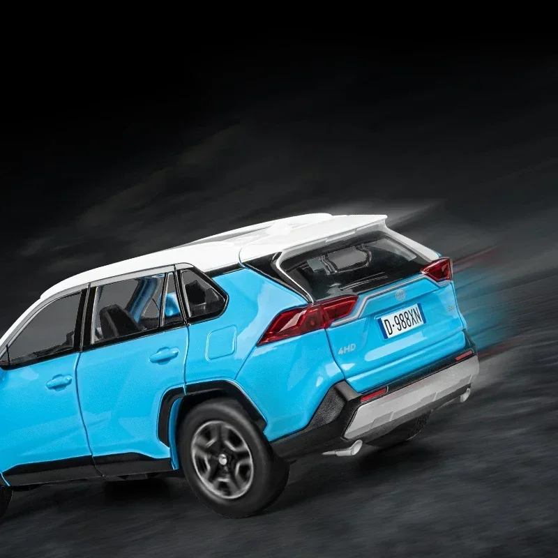 RAV4 SUV سبيكة 1:22 لعبة مصبوبة نموذج سيارة الصوت والضوء التراجع لعبة المقتنيات هدية عيد ميلاد