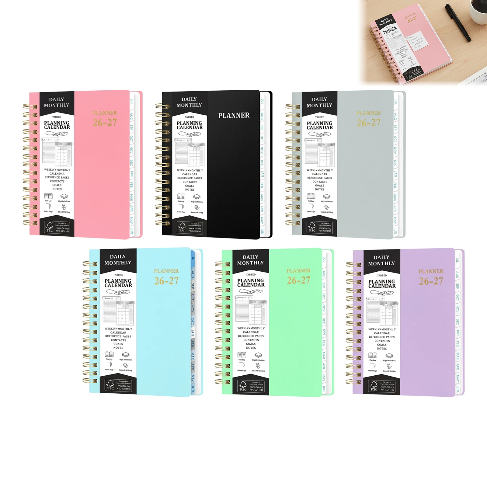 caderno-planner-a5-com-paginas-de-agenda-em-ingles-abertura-de-180-graus-capa-de-pp-papel-de-100g-para-escritorio-e-estudo