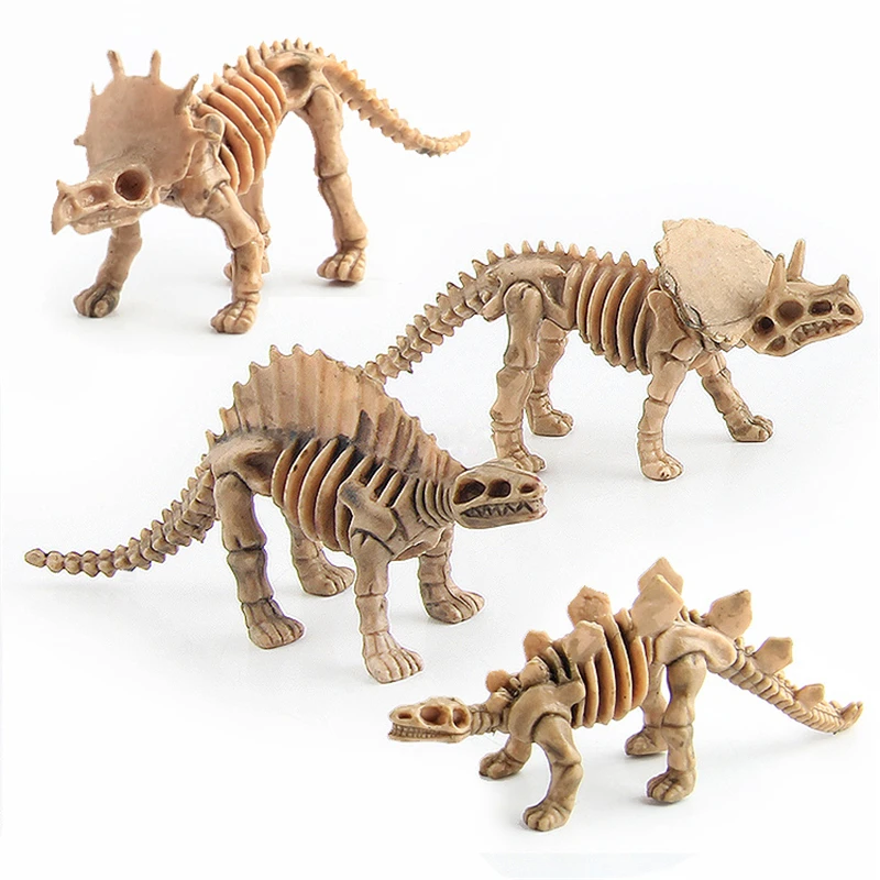 12Pc/Set Simulation Mini Jurassic Dinosaur Skeleton Archaeological Excavation Dinosaur Model Fossils Bones Toy Figures Kid Gift